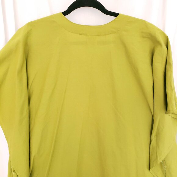 Rima Beach World Green Sequence Poncho Moo Moo Boho Relaxed Dress One Size - Picture 15 of 16